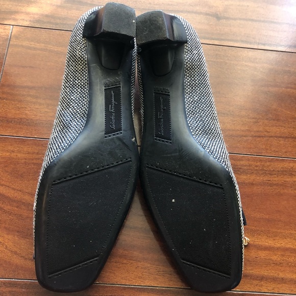 Salvatore Ferragamo bow block heels 8 2A shoes vintage black white classic - Picture 8 of 14